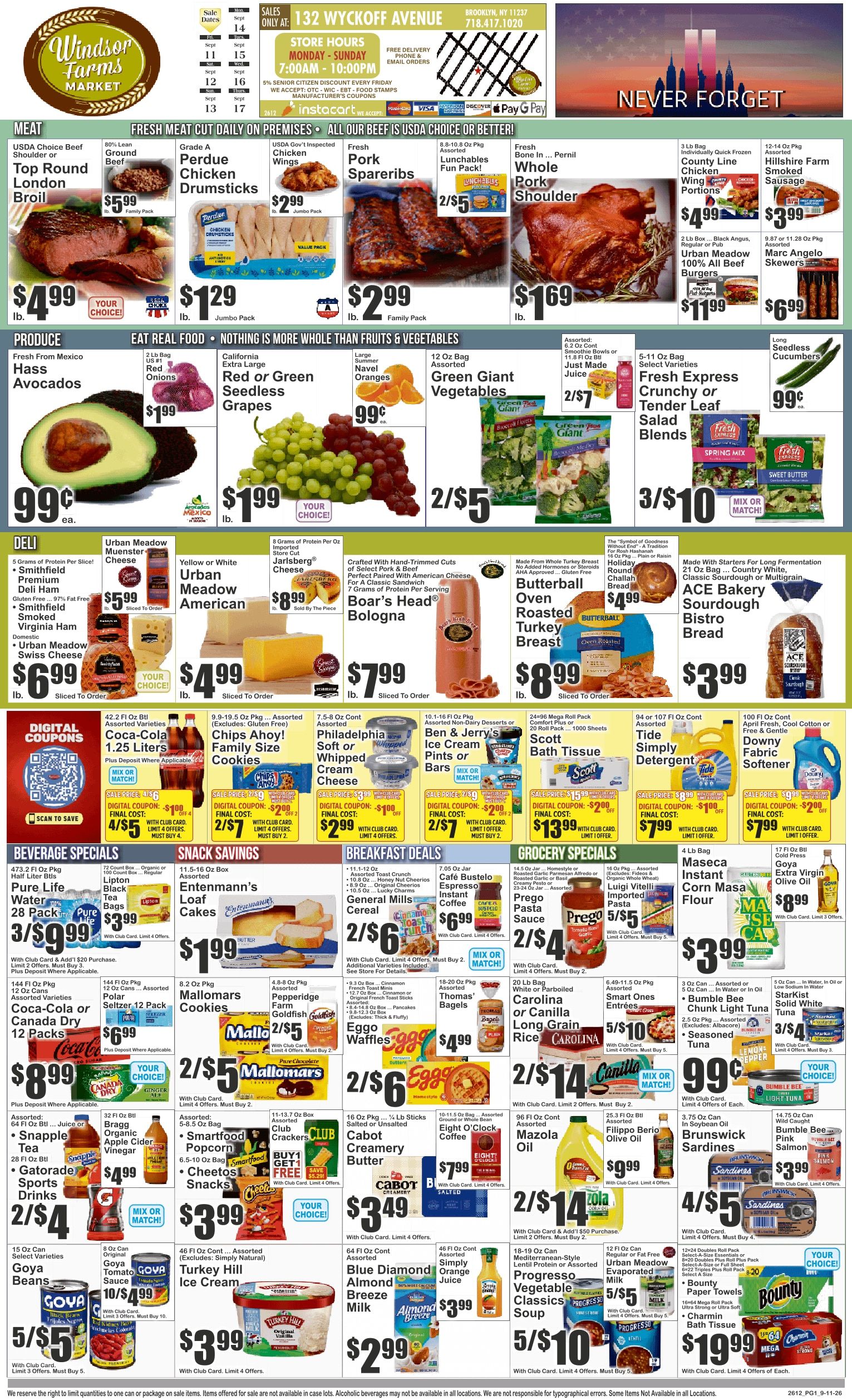 Windsor Farms Market (132 Wyckoff Avenue, Brooklyn, NY) Key Food Weekly Ad September 11 - 17, 2026