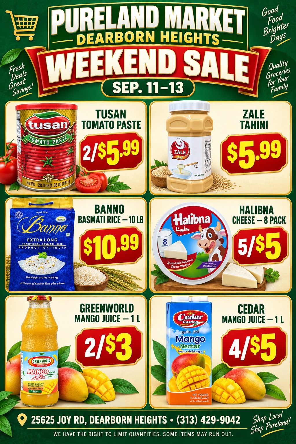 Pureland Supermarket (25625 Joy Road, Dearborn Heights, MI) Weekly Ad September 11 - 12, 2026