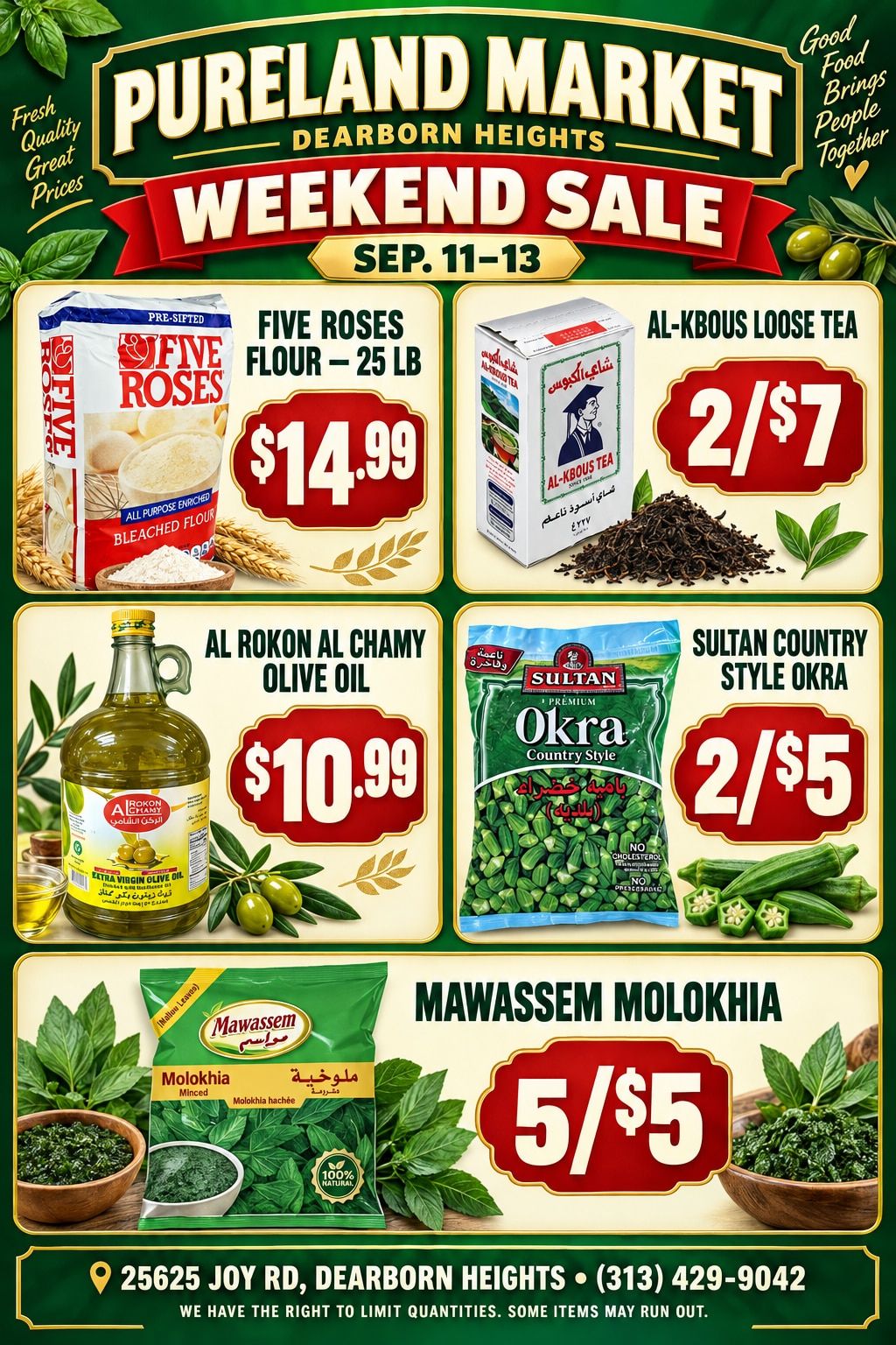 Pureland Supermarket (25625 Joy Road, Dearborn Heights, MI) Weekly Ad September 11 - 12, 2026