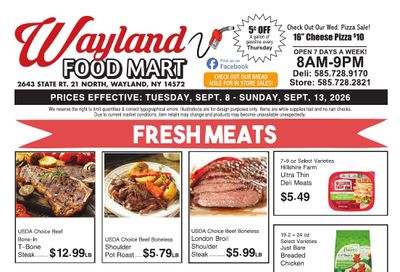 Wayland Food Mart (Wayland, NY) Weekly Ad September 14 - 20, 2026