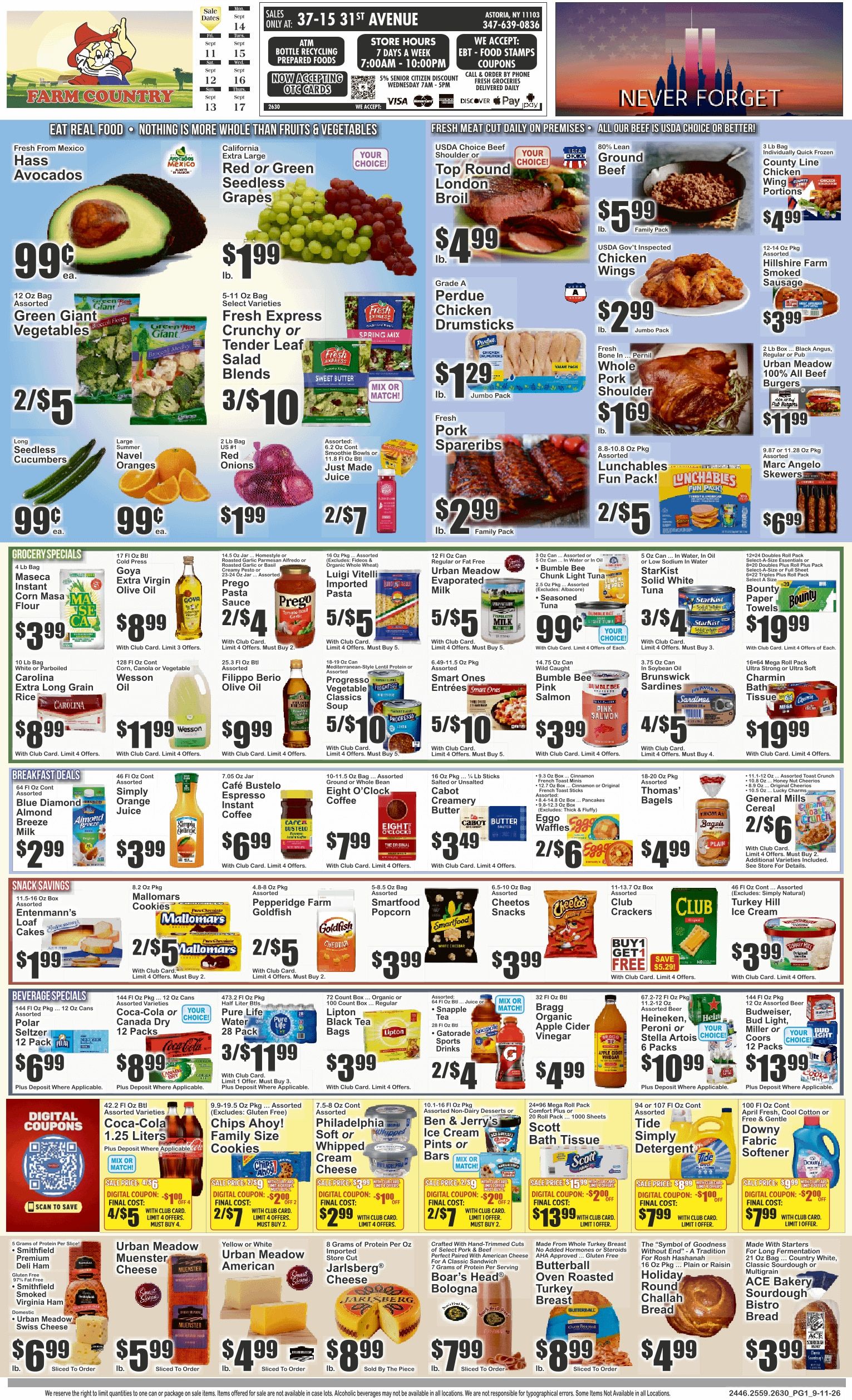 Farm Country (Astoria, NY) Key Food Weekly Ad September 11 - 17, 2026