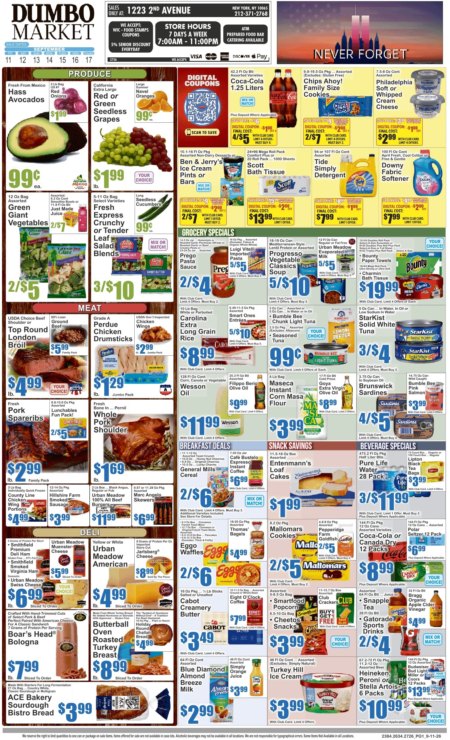 Dumbo Market (New York, NY) Key Food Weekly Ad September 11 - 17, 2026