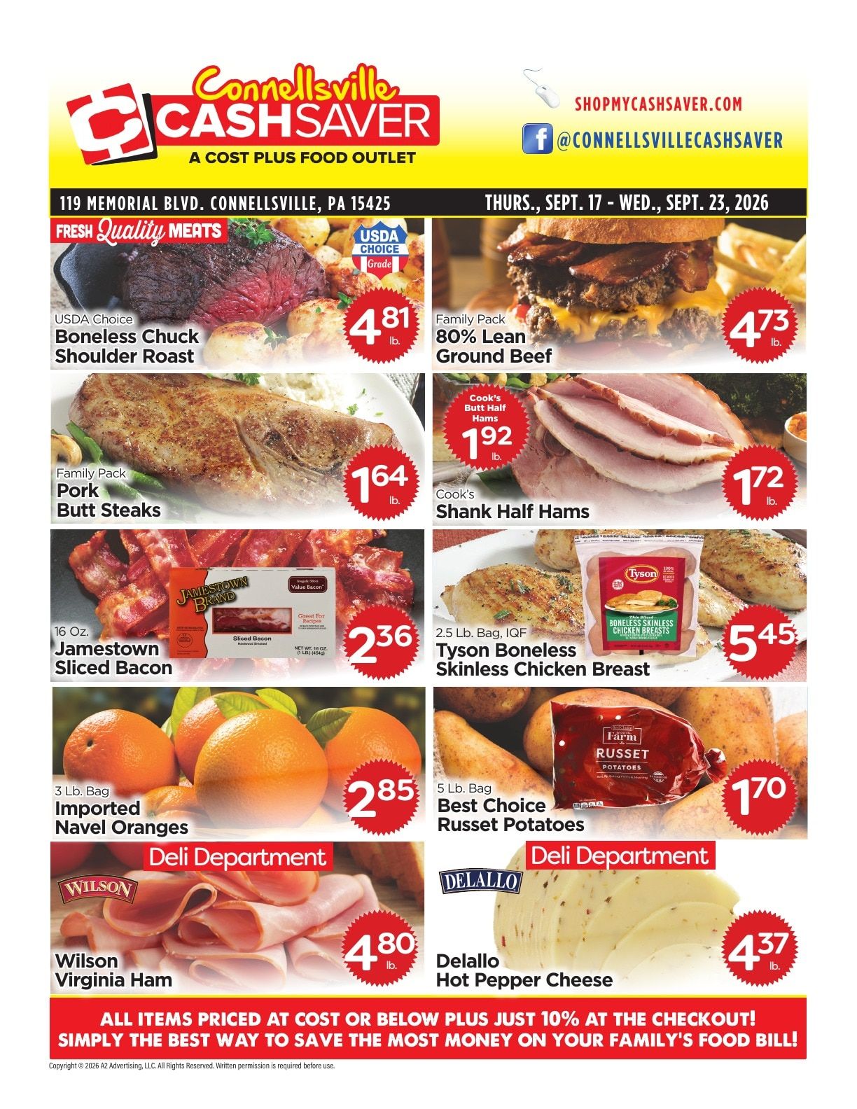 Cash Saver Connellsville Weekly Ad September 17 - 23, 2026