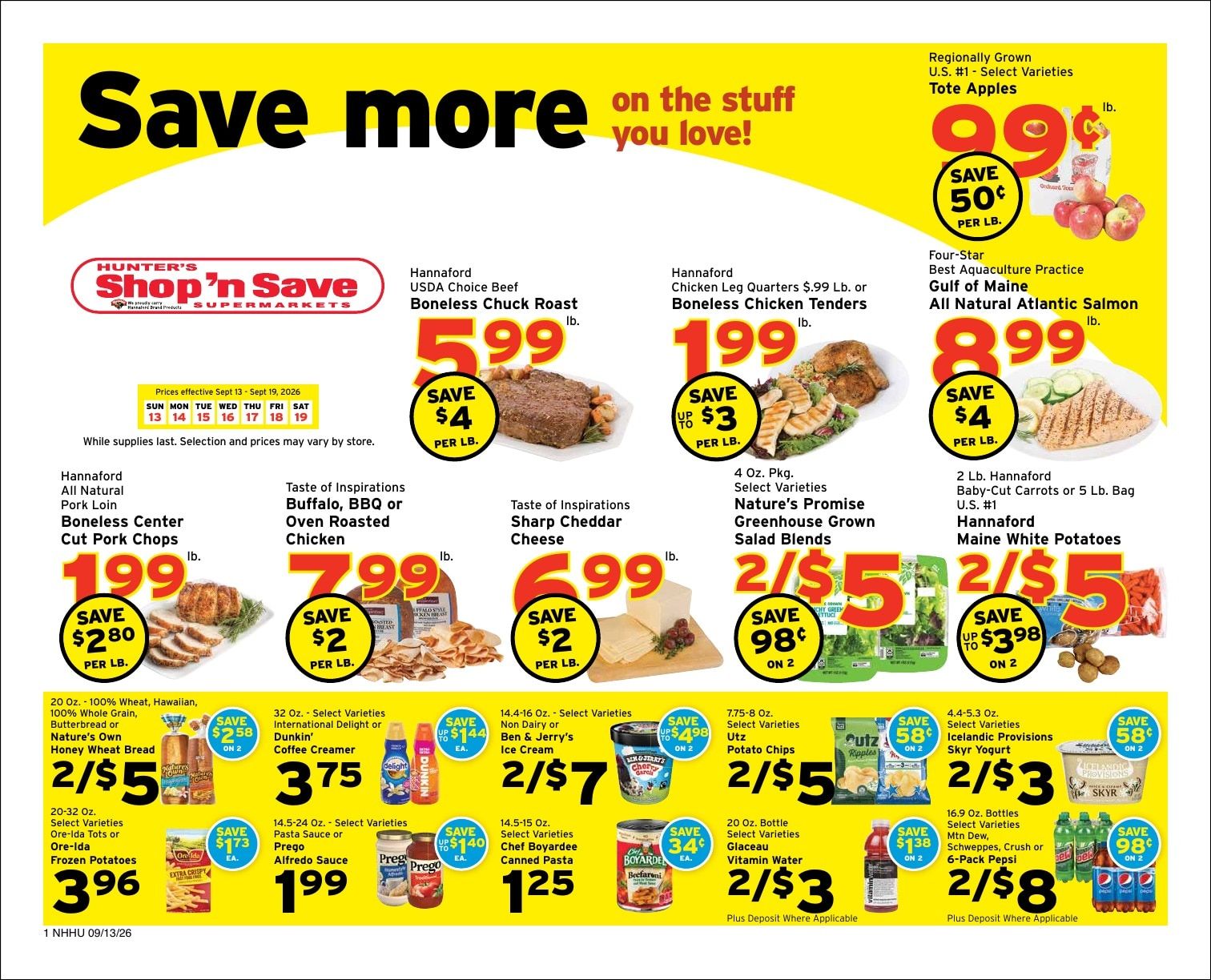 Hunter's Shop 'n Save Weekly Ad September 13 - 19, 2026