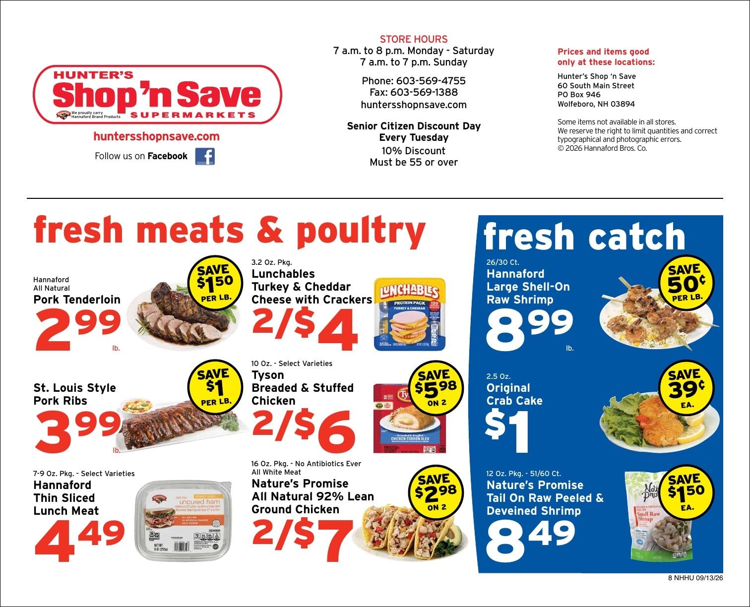 Hunter's Shop 'n Save Weekly Ad September 13 - 19, 2026