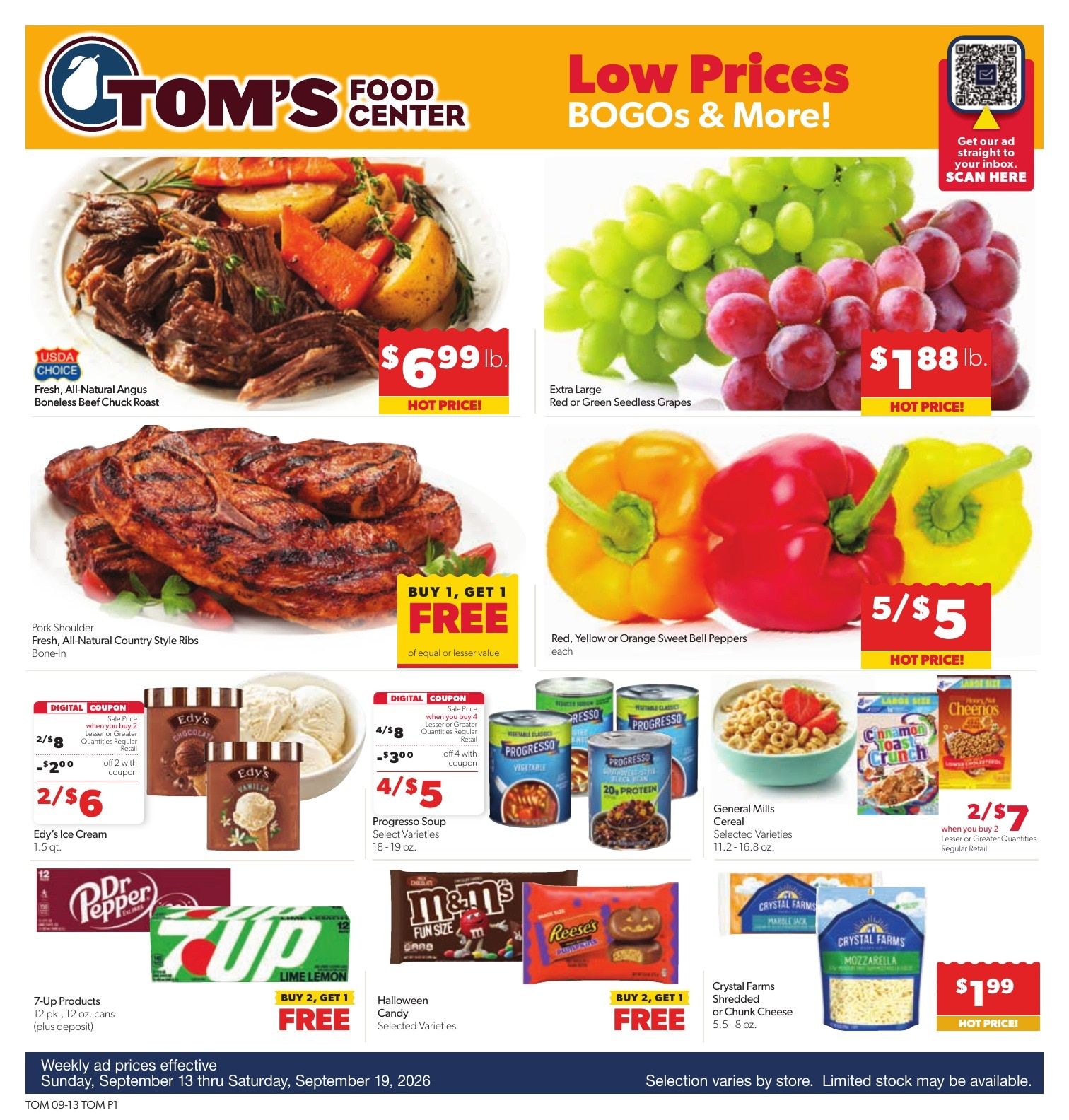 Tom's Food Center (Portland, MI) Weekly Ad September 13 - 19, 2026