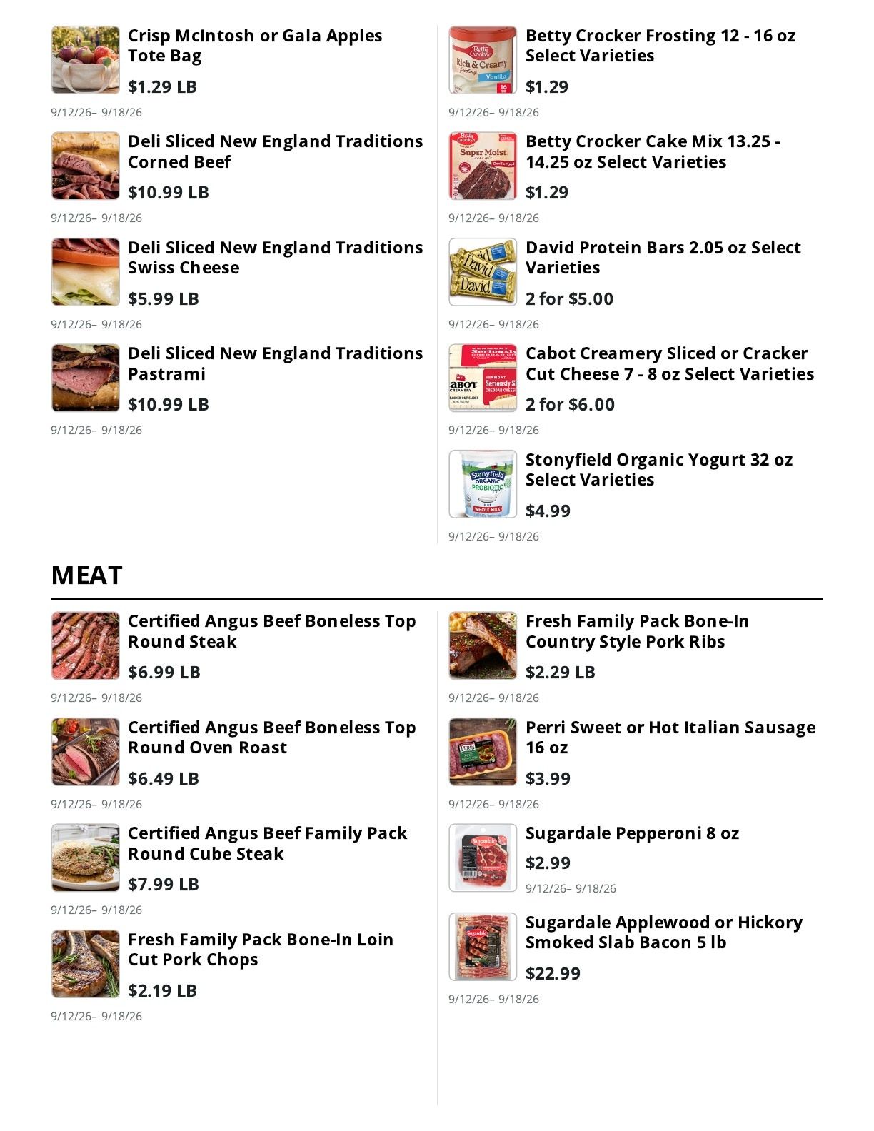 E.M. Heath Supermarket Weekly Ad September 12 - 18, 2026