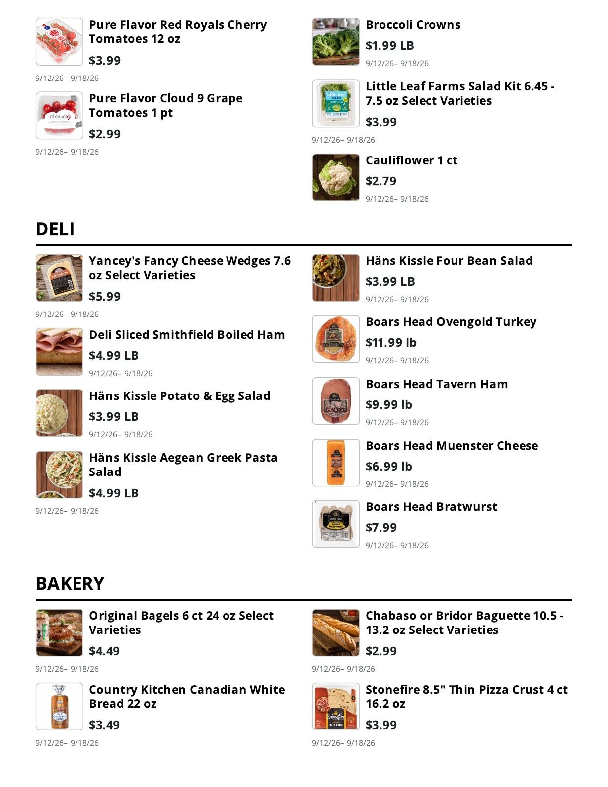 E.M. Heath Supermarket Weekly Ad September 12 - 18, 2026