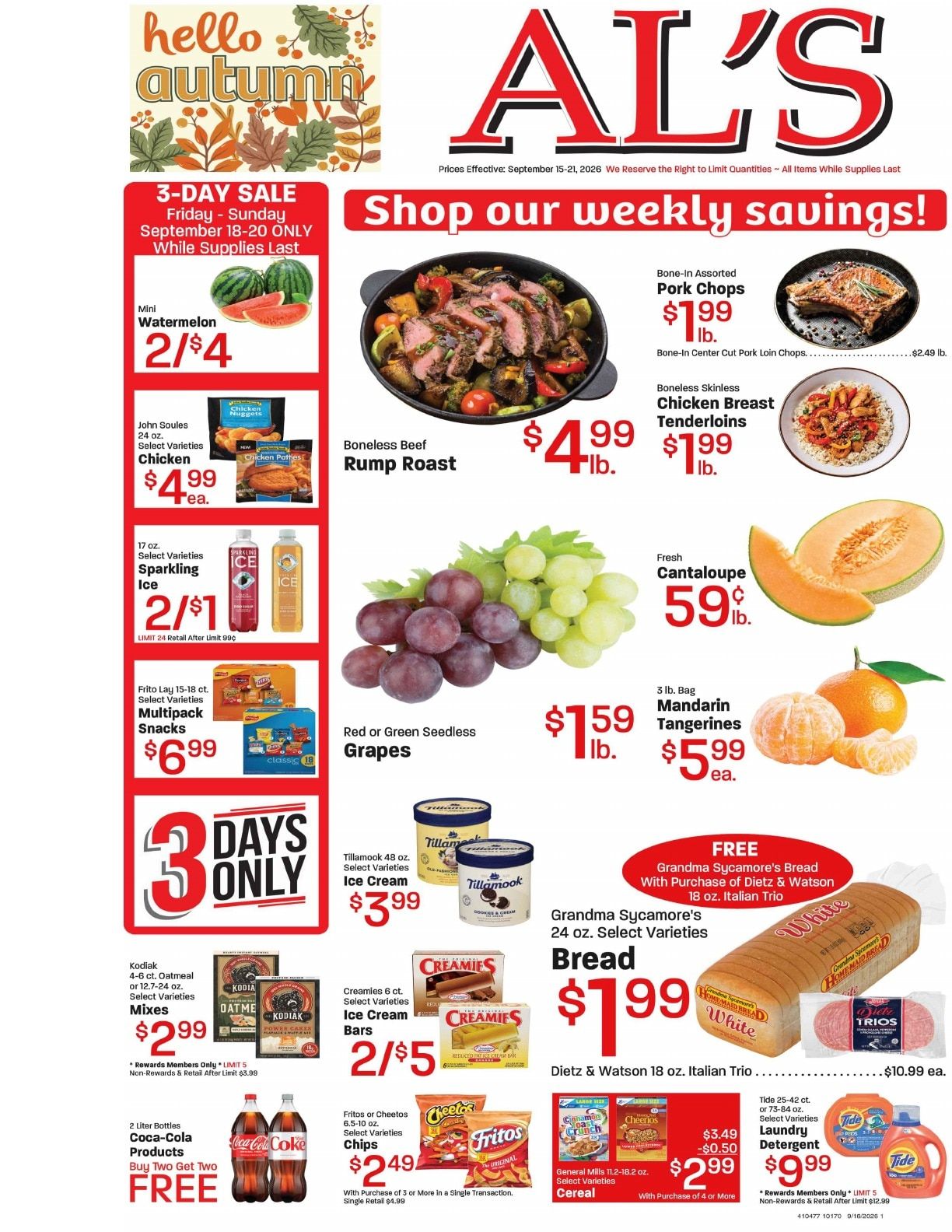Al's Foodtown Weekly Ad September 15 - 21, 2026