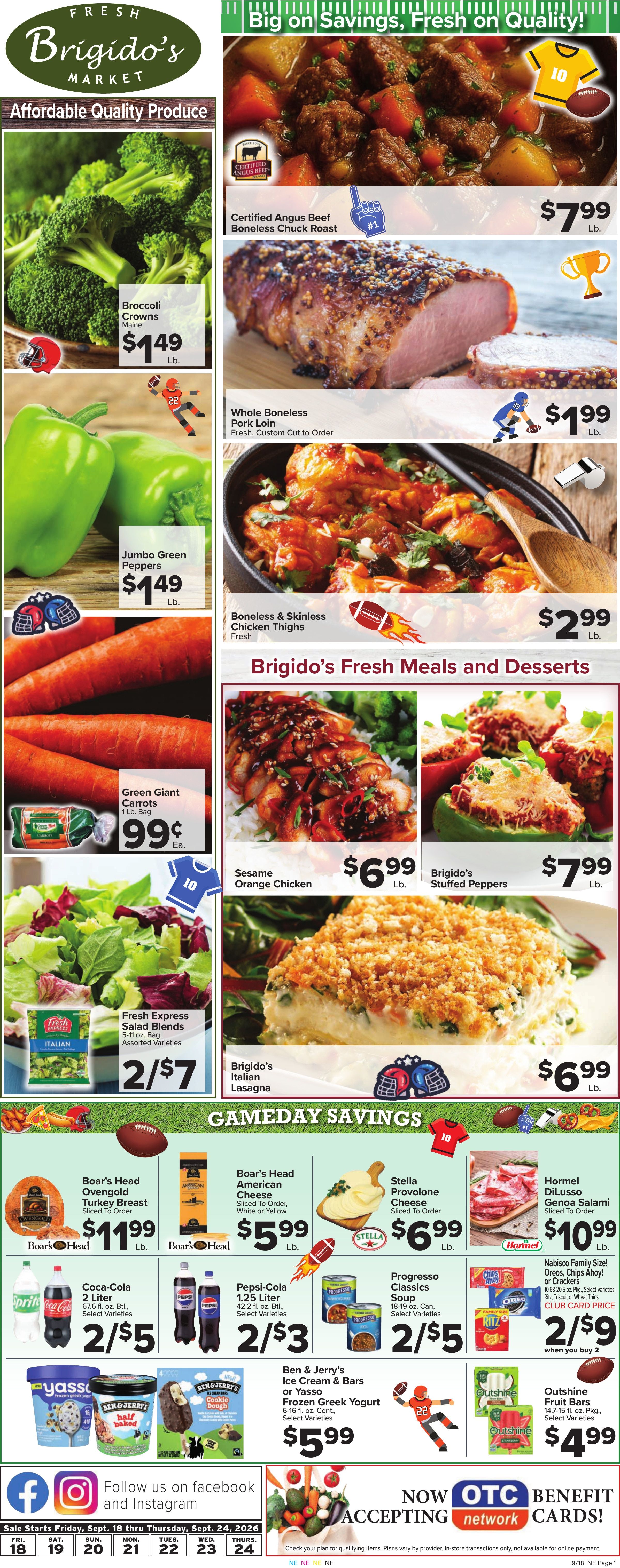 Brigido's Fresh Market Weekly Ad September 18 - 24, 2026