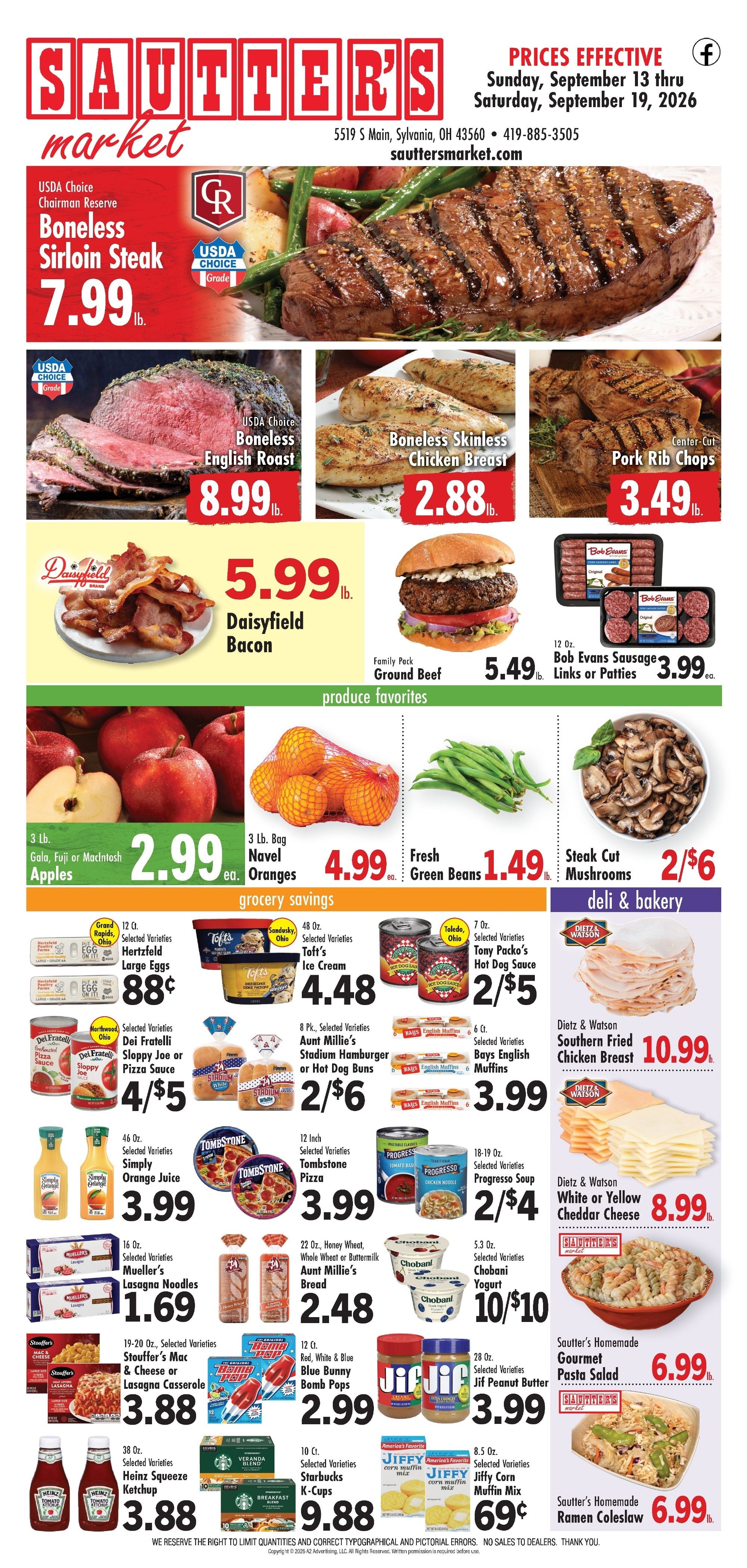 Sautter's Market Weekly Ad September 13 - 19, 2026
