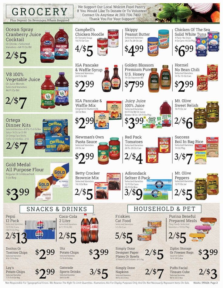 Walsh's Quality Market IGA Weekly Ad September 13 - 19, 2026