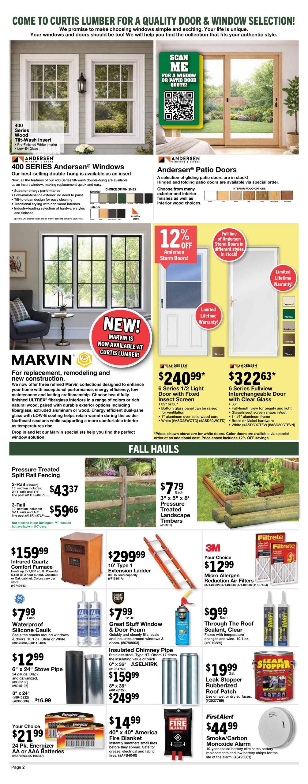 Curtis Lumber Sales Weekly Ad September 9 - 20, 2026