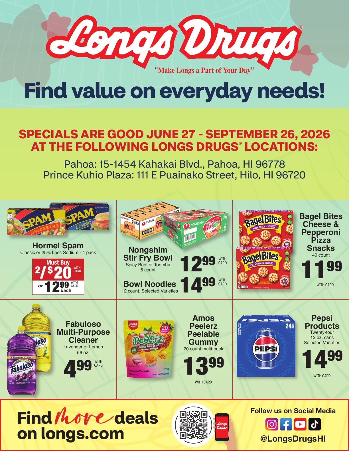 Longs Drugs Big Island Weekly Ad September 13 - 19, 2026