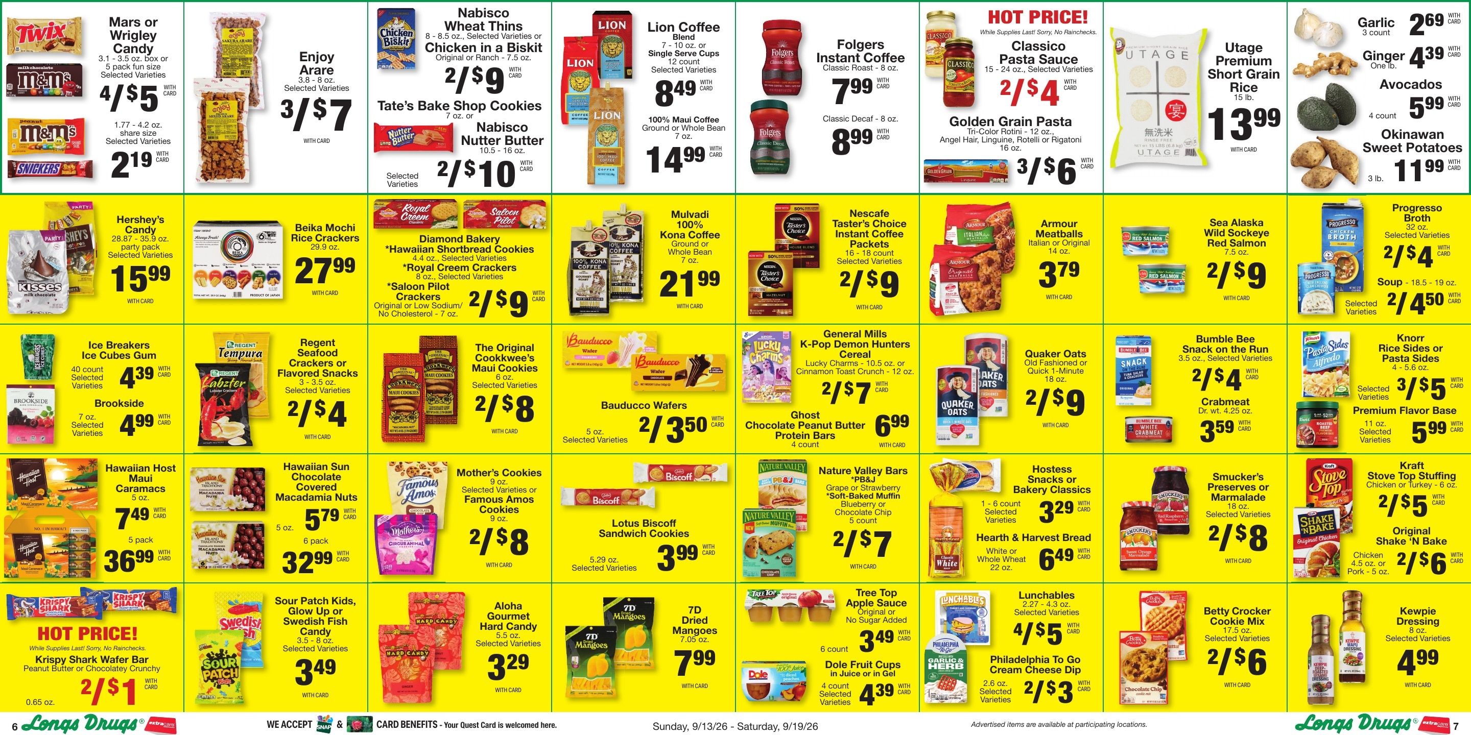 Longs Drugs Maui and Kauai Weekly Ad September 13 - 19, 2026