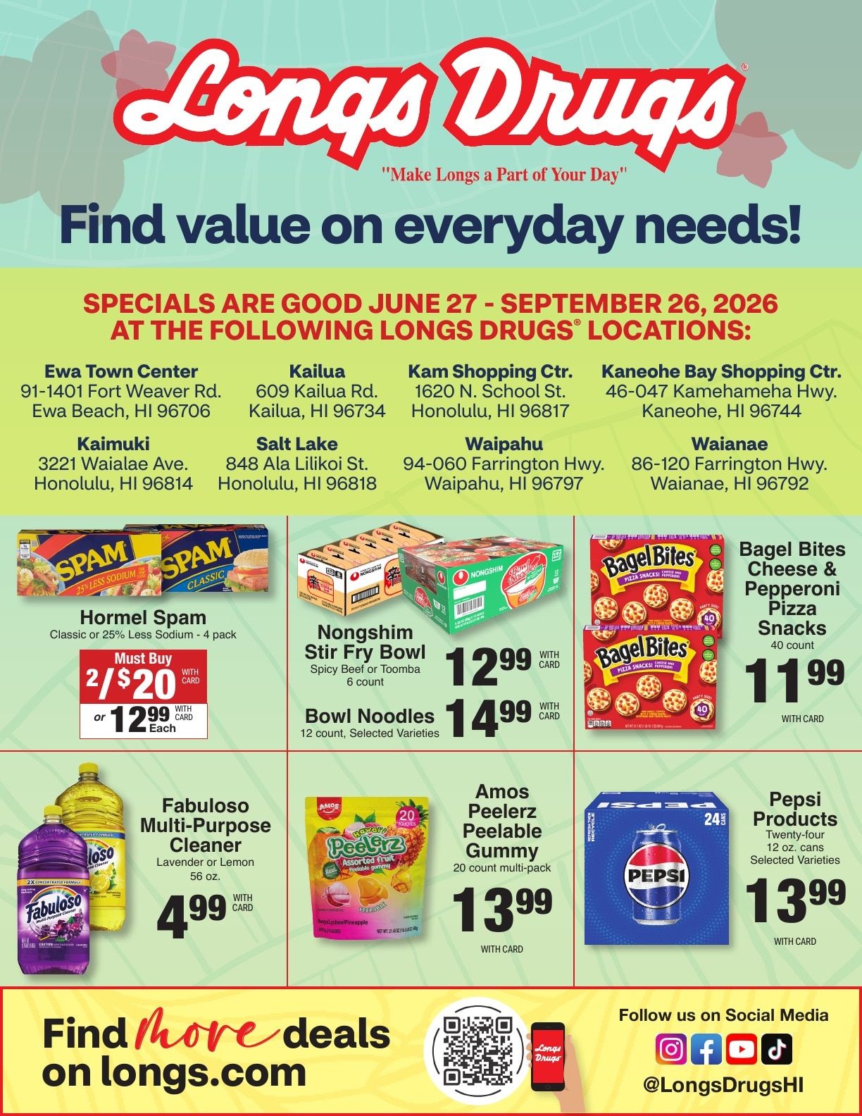Longs Drugs Oahu Weekly Ad September 13 - 19, 2026
