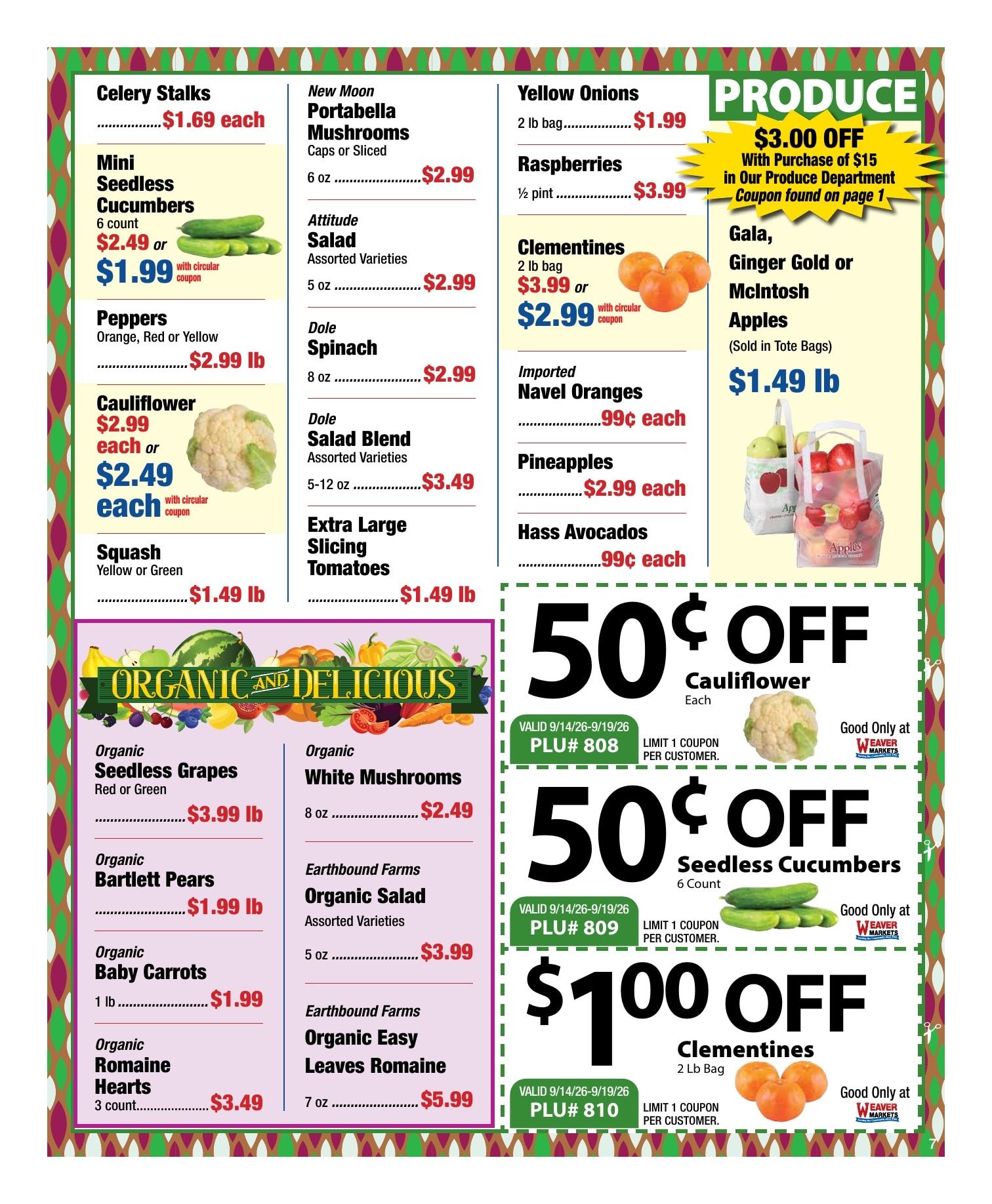 Weaver Markets Weekly Ad September 14 - 19, 2026