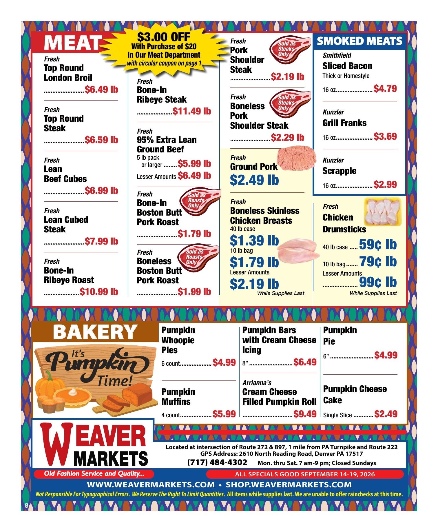 Weaver Markets Weekly Ad September 14 - 19, 2026