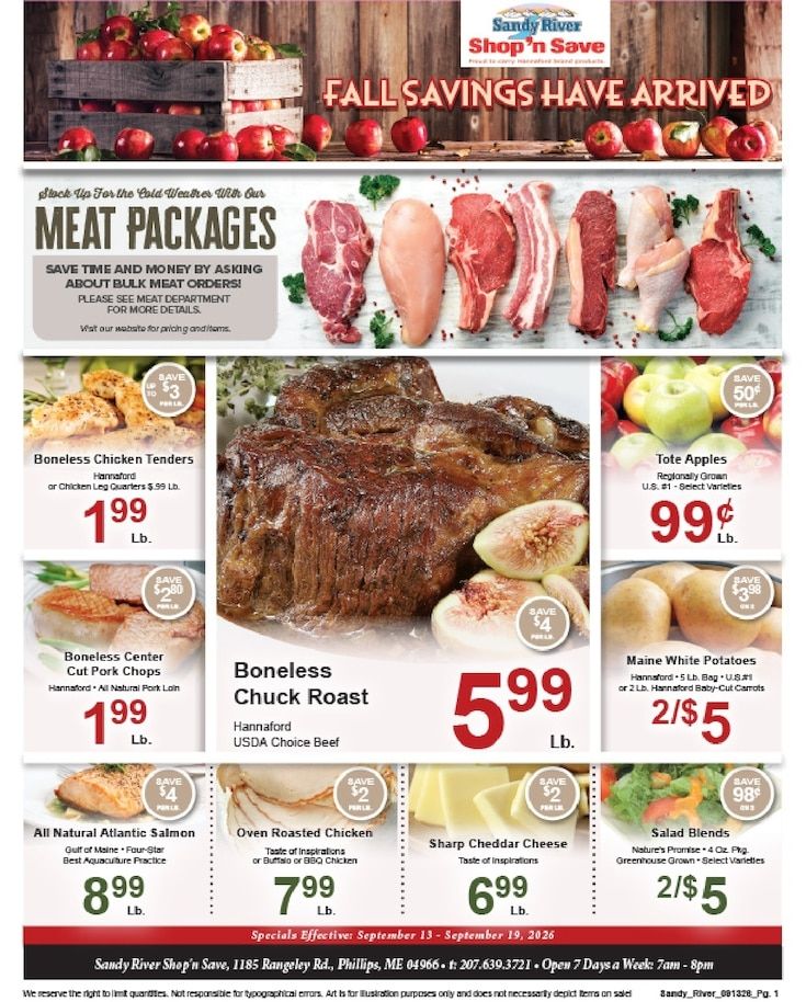 Sandy River Shop 'n Save Weekly Ad September 13 - 19, 2026