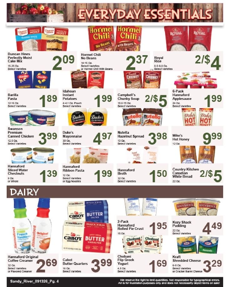 Sandy River Shop 'n Save Weekly Ad September 13 - 19, 2026