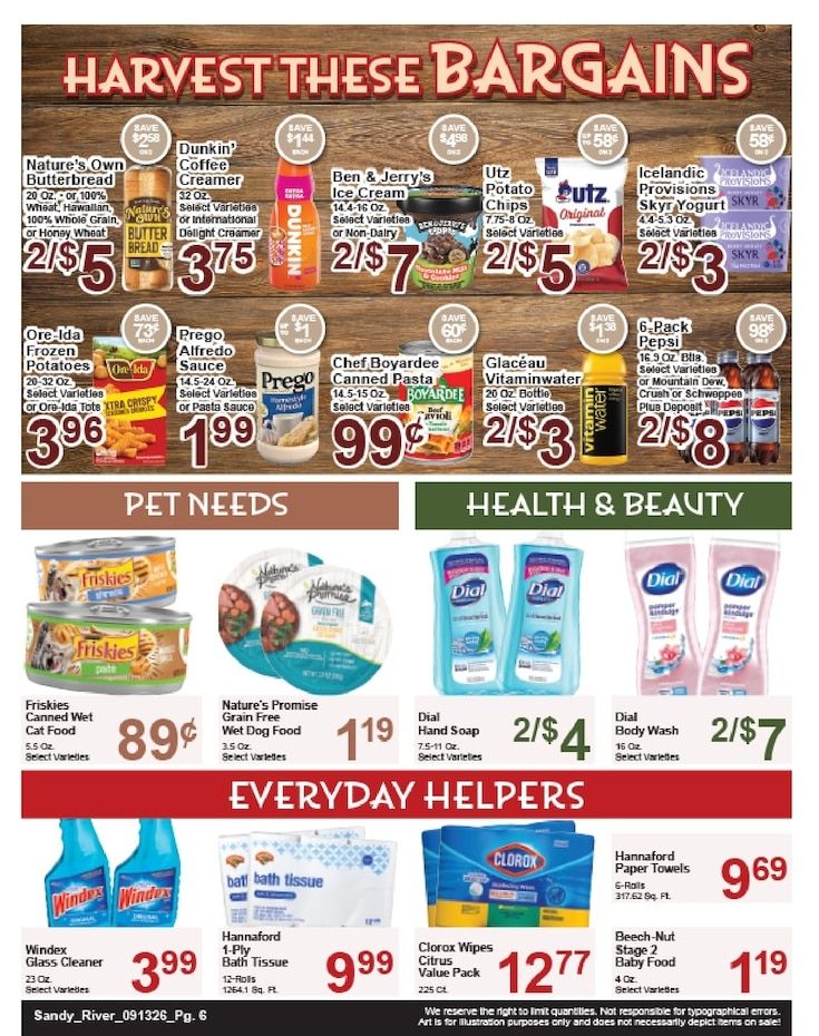 Sandy River Shop 'n Save Weekly Ad September 13 - 19, 2026