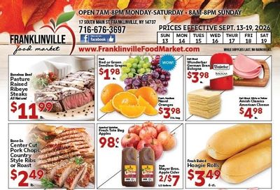 Franklinville Food Market Weekly Ad September 13 - 19, 2026