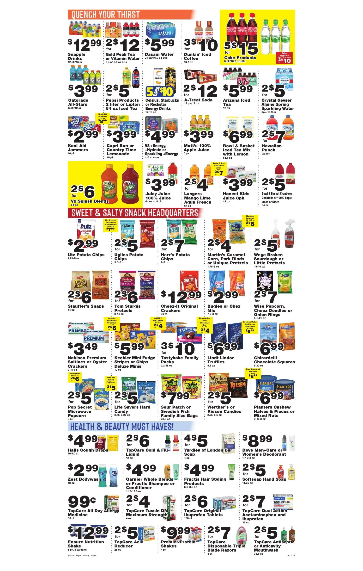 Boyer's Food Markets Weekly Ad September 13 - 19, 2026