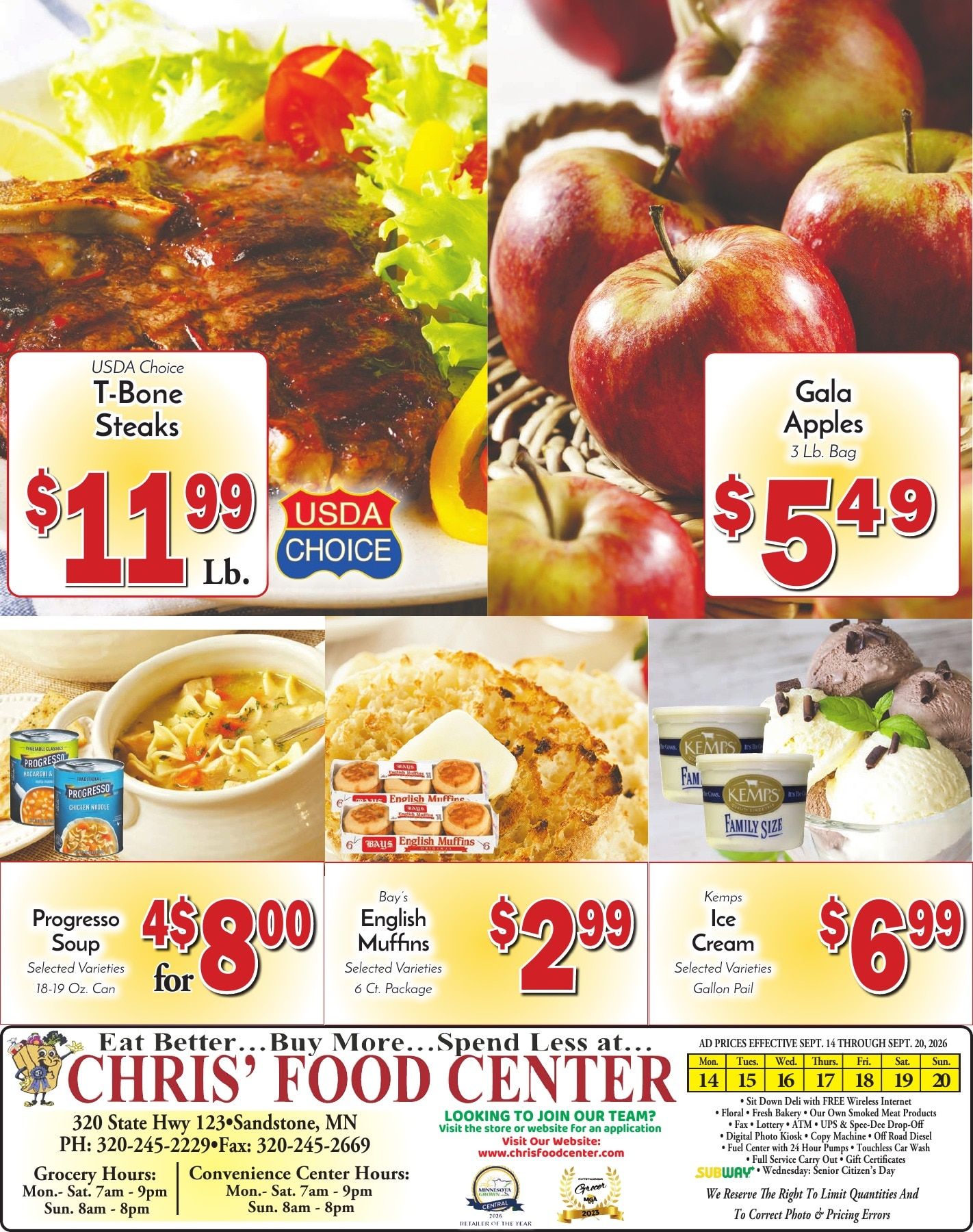 Chris' Food Center Weekly Ad September 14 - 20, 2026