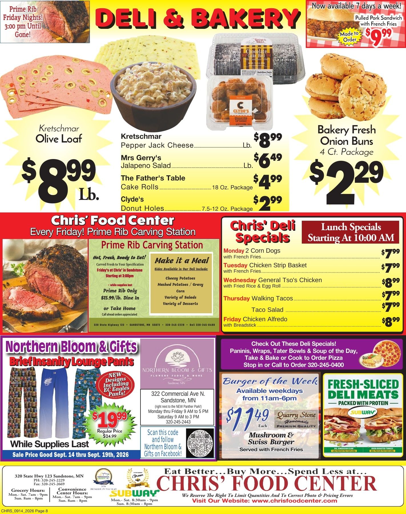 Chris' Food Center Weekly Ad September 14 - 20, 2026