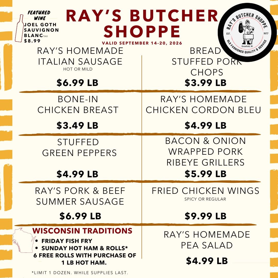 Ray's Butcher Shoppe Weekly Ad September 14 - 20, 2026