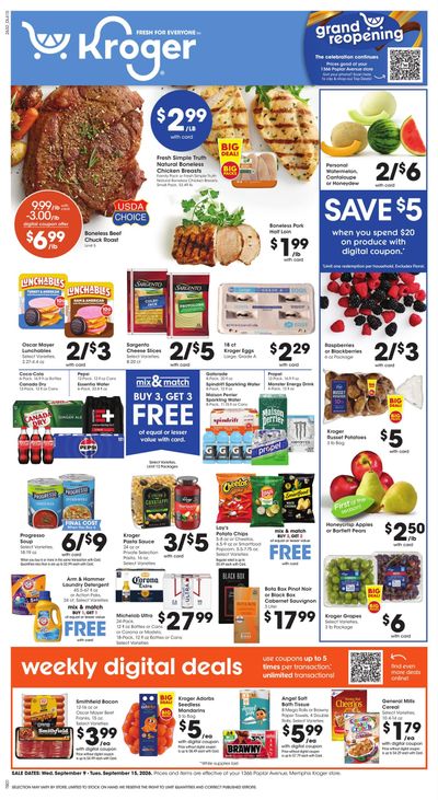 Kroger (Memphis Area, TN) Weekly Ad September 9 - 15, 2026