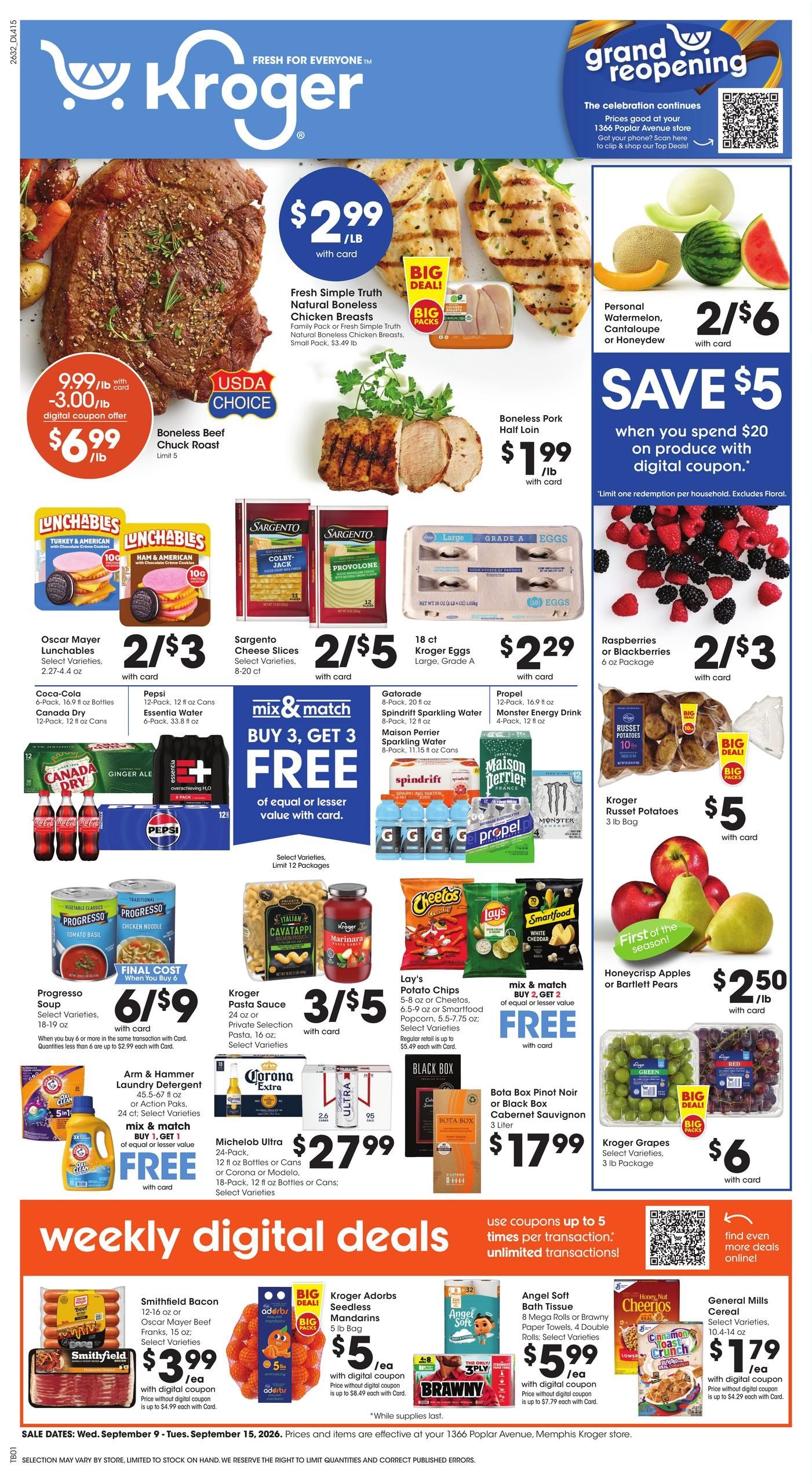 Kroger (Memphis Area, TN) Weekly Ad September 9 - 15, 2026