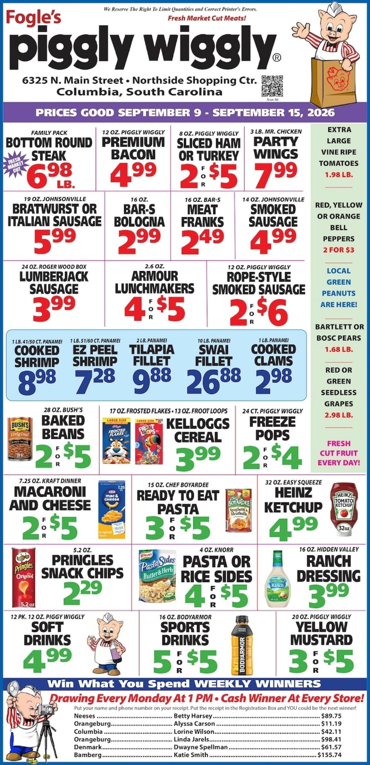 Piggly Wiggly (Blair Area, SC) Weekly Ad September 9 - 15, 2026