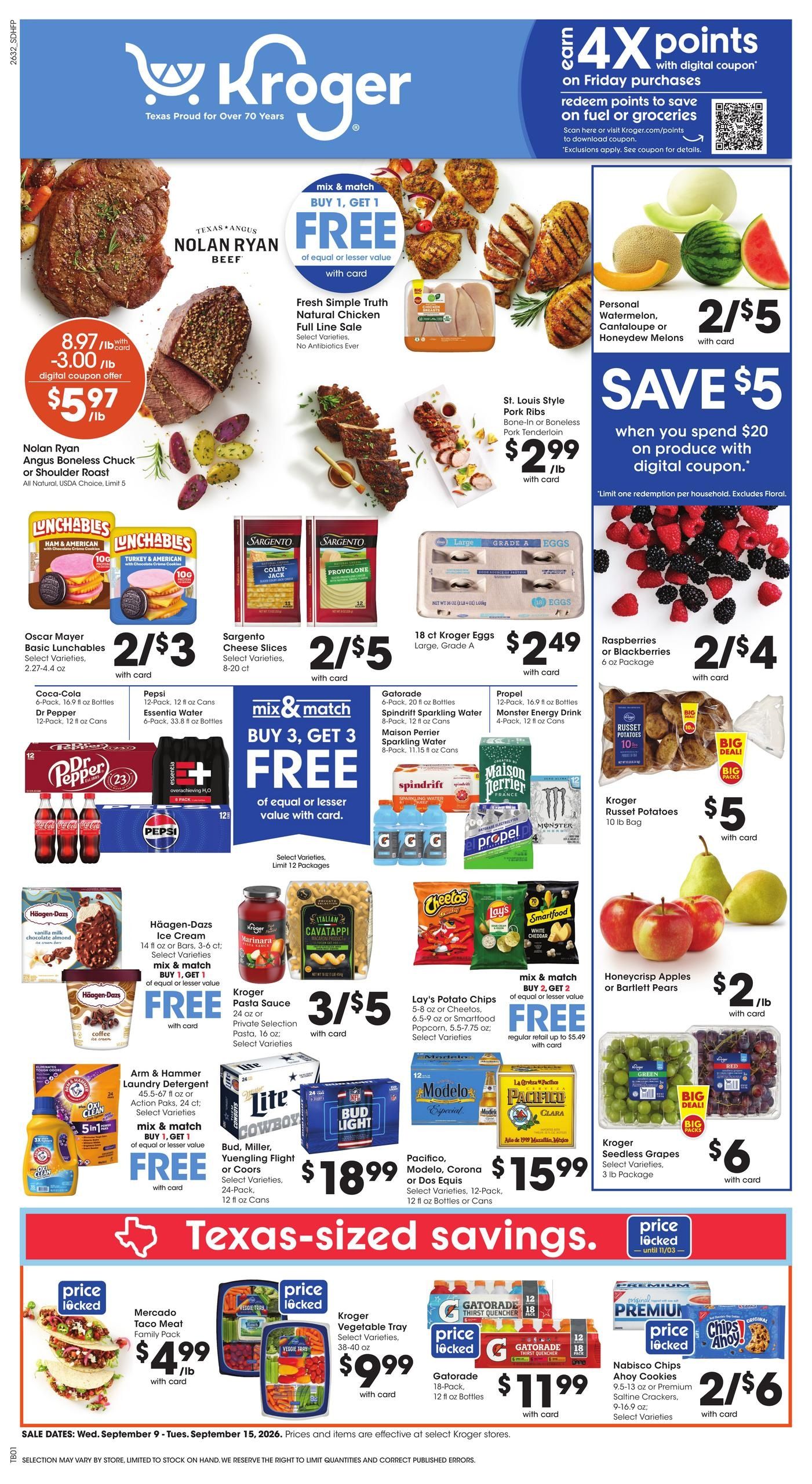 Kroger (Plano Area, TX) Weekly Ad September 9 - 15, 2026