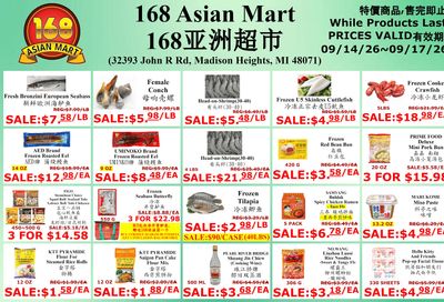 168 Asian Mart Weekly Ad September 14 - 17, 2026
