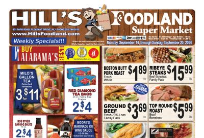 Hill's Foodland (851 Park Road, Pleasant Grove, AL) Weekly Ad September 14 - 20, 2026