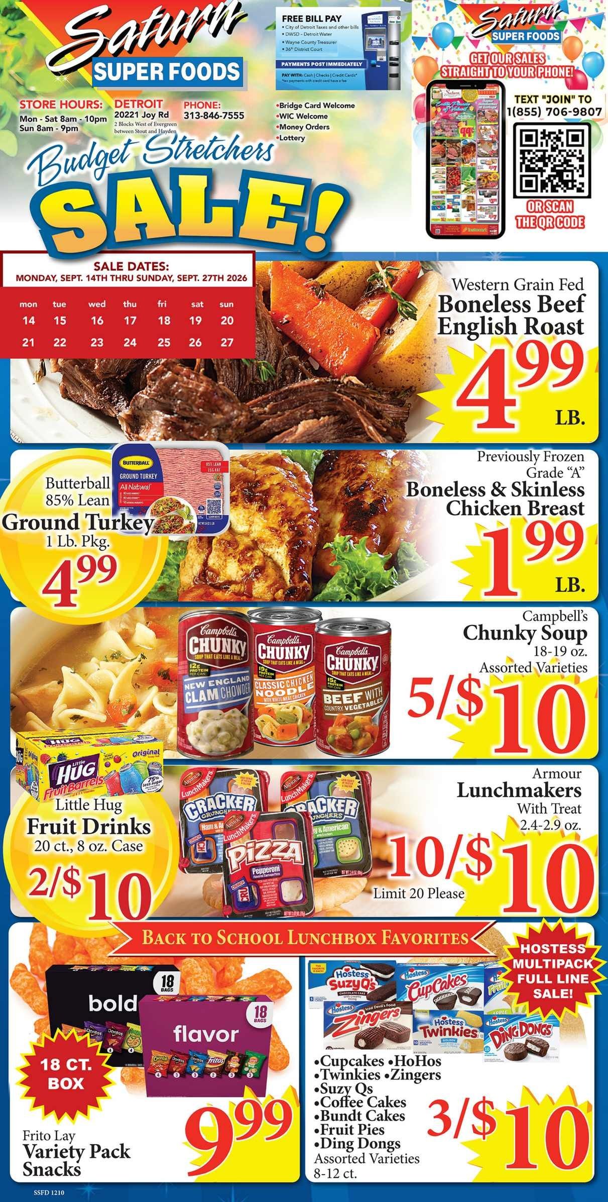 Saturn Super Foods Weekly Ad September 14 - 27, 2026