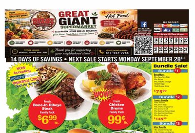Great Giant Supermarket (3222 South Martin Luther King Jr Boulevard, Lansing, MI) Weekly Ad September 14 - 27, 2026