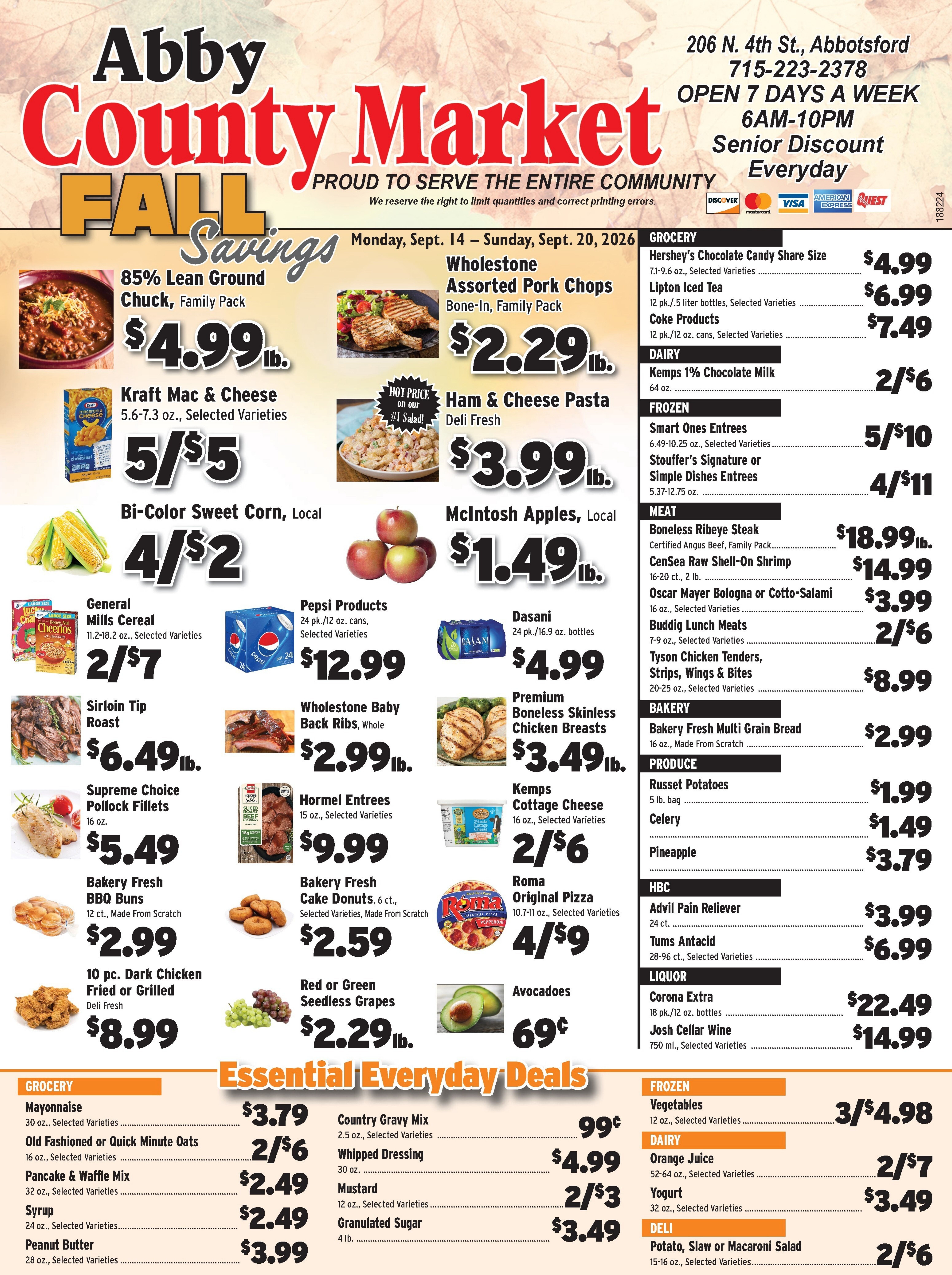 Abby County Market Weekly Ad September 14 - 20, 2026