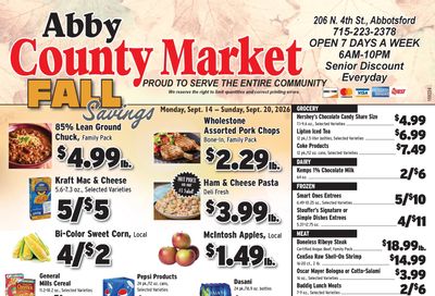 Abby County Market Weekly Ad September 14 - 20, 2026