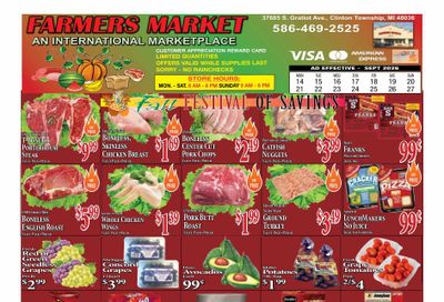 Farmers Market (37865 South Gratiot Avenue, Clinton Township, MI) Weekly Ad September 15 - 28, 2026