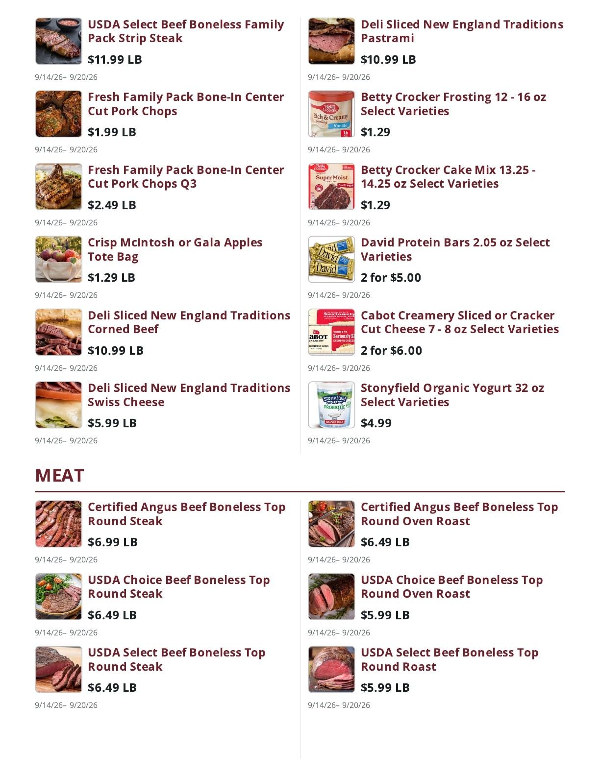 Ralph's Supermarket Weekly Ad September 14 - 20, 2026