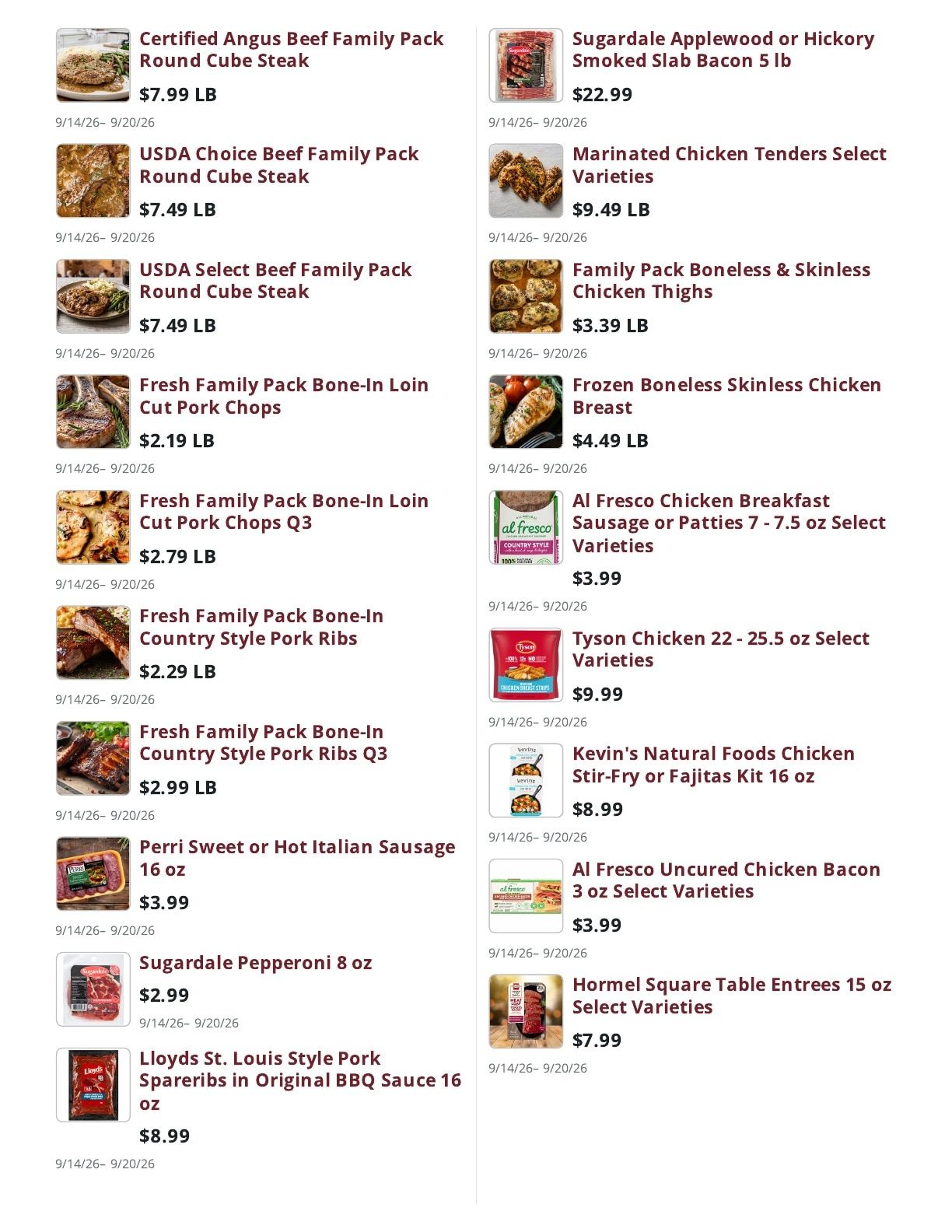 Ralph's Supermarket Weekly Ad September 14 - 20, 2026