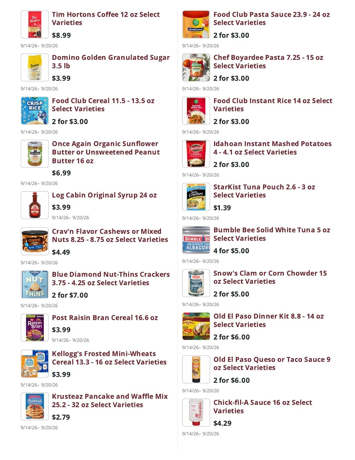 Ralph's Supermarket Weekly Ad September 14 - 20, 2026