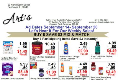 Art's Food Market Weekly Ad September 14 - 20, 2026