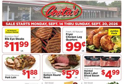 Costa's Supermarket Weekly Ad September 14 - 20, 2026