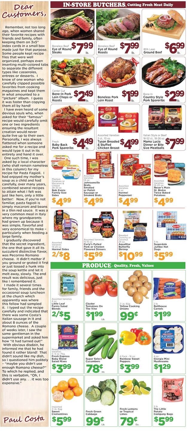 Costa's Supermarket Weekly Ad September 14 - 20, 2026
