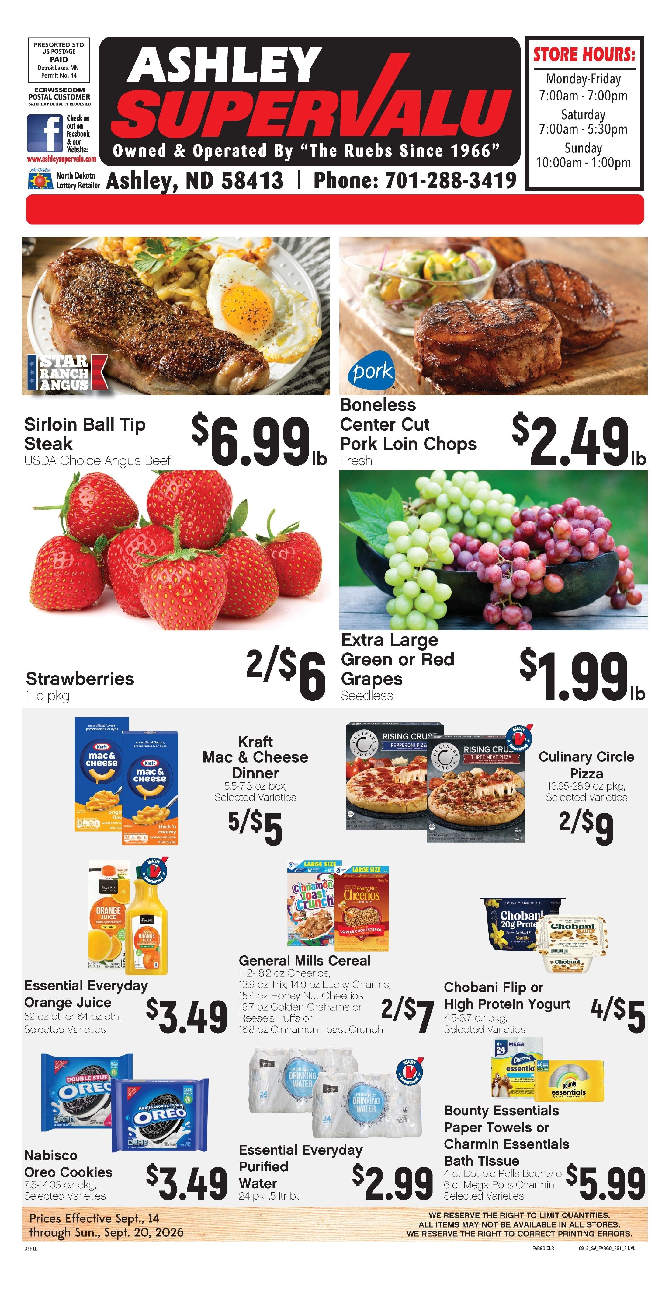 Ashley Supervalu Weekly Ad September 14 - 20, 2026
