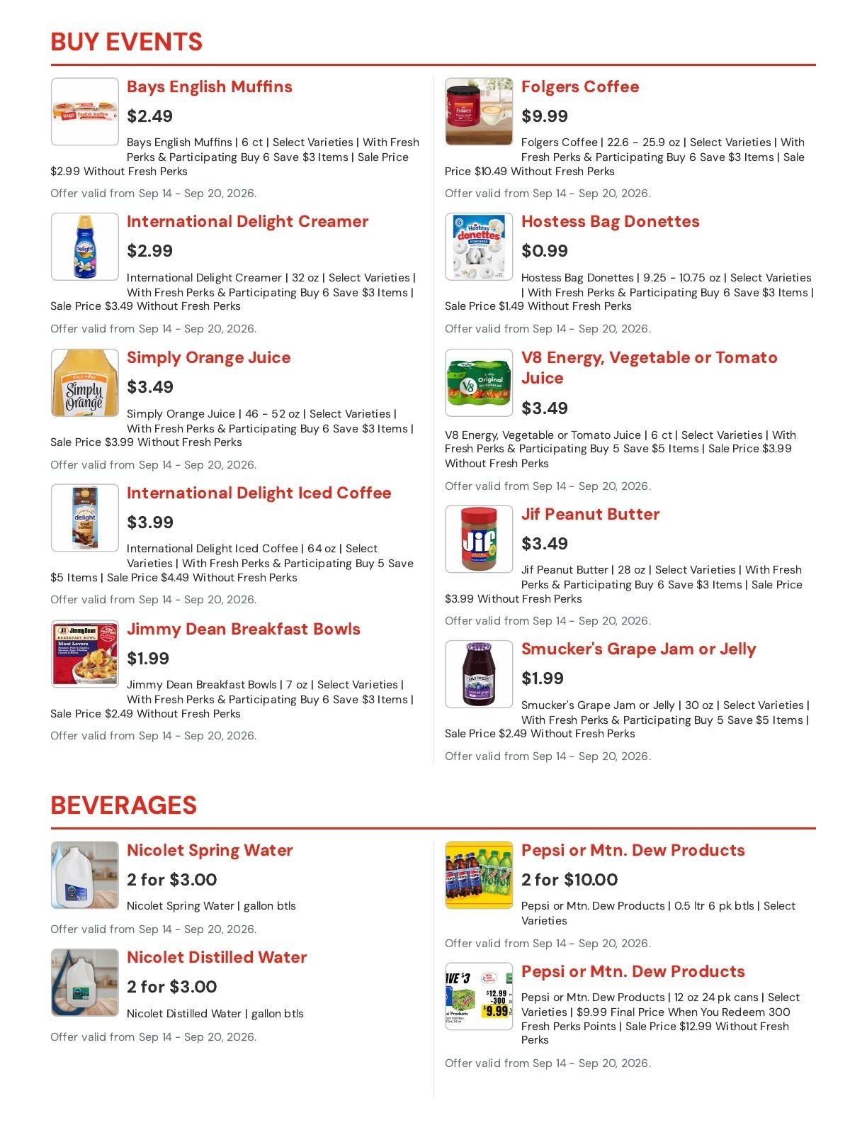 Hansen's IGA (Bangor, WI) Weekly Ad September 14 - 20, 2026