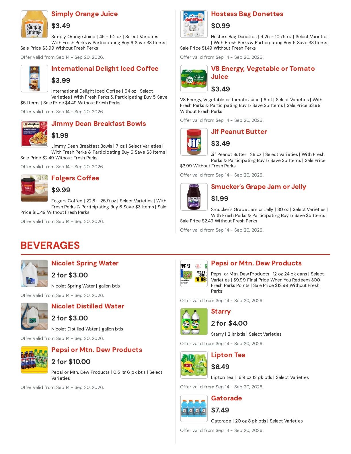 Hansen's IGA (Sparta, WI) Weekly Ad September 14 - 20, 2026